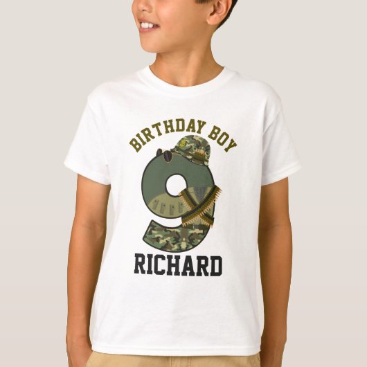T-shirt Anniversaire militaire Boy Neuvième soldat (Devant)