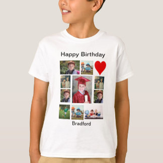T-shirt Anniversaire moderne personnalisé 11 Photo Collage