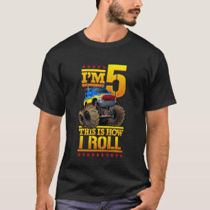 T-shirt Anniversaire Monster Truck Enfants 5 ans 5ème anni
