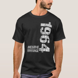 T-shirt Anniversaire Né en 1964 Magnifique depuis 1964 Vin