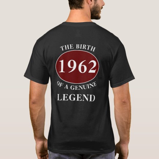 T-shirt Anniversaire N'Importe Quelle Année Née En Monogra (Dos)