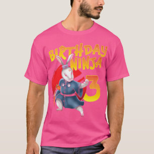 T-shirt Anniversaire Ninja Bunny 3 Année Troisième Anniver