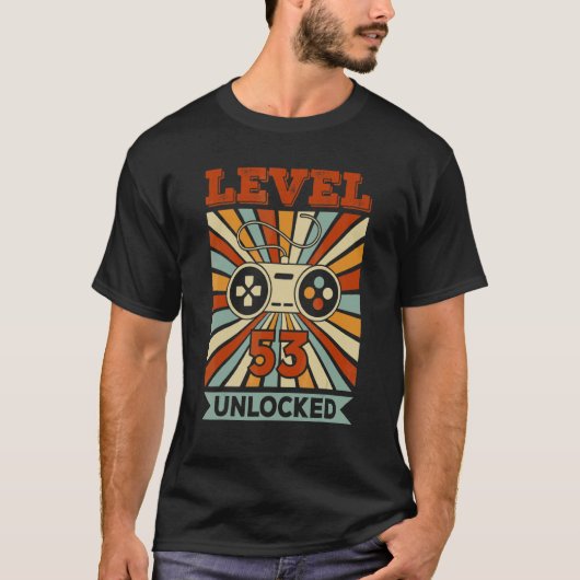 T-shirt Anniversaire Niveau 53 Déverrouillé Jeu vidéo Anni (Devant)