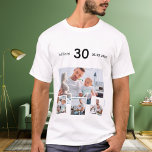 T-shirt Anniversaire nom âge photo collage<br><div class="desc">Faites votre propre collage photo unique. Utilisez quatre,  4 de vos photos préférées. Personnalisez et ajoutez un nom,  un âge et une date. Texte noir. Parfait comme cadeau d'anniversaire,  de Noël ou de Fête des pères.</div>