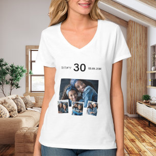 T-shirt Anniversaire nom âge photo collage