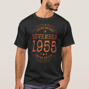 T-shirt Anniversaire novembre 1955 Année d'utilisation Lég