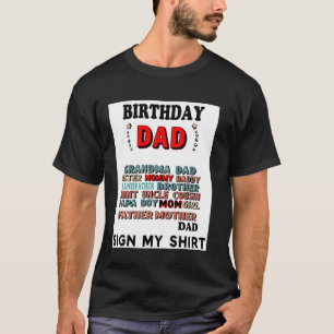 T-shirt Anniversaire Papa C'est Signe Drôle Mon Graphique