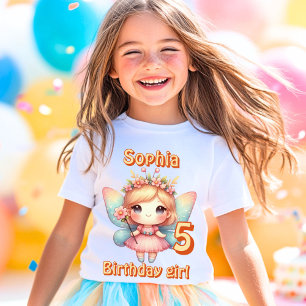 T-shirt Anniversaire papillon fée vintage coloré