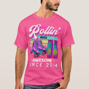 T-shirt Anniversaire Patin à roulettes 11 ans Fille qui en