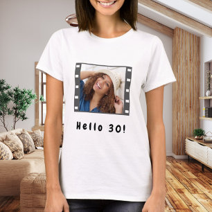 T-shirt Anniversaire personnalisé film photo bonjour femme