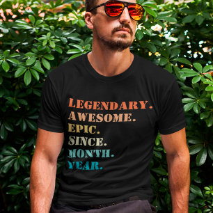T-shirt Anniversaire Personnalisé Mois Et Année Avec Texte