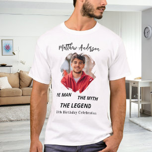 T-shirt Anniversaire photo homme mythe légende nom fun