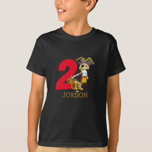 T-shirt Anniversaire Pirate de fête 2e Nom
