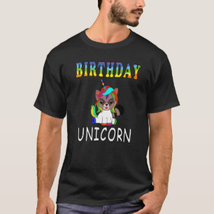 T-shirt Anniversaire Raccoon Unicorn En Costume Unicorn