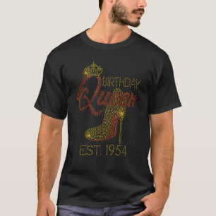T-shirt Anniversaire Reine Est 1954 Chaussures Reine Couro