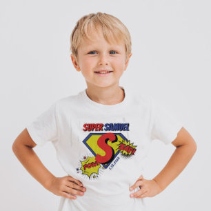 T-shirt Anniversaire rouge et bleu Boy Super Hero annivers