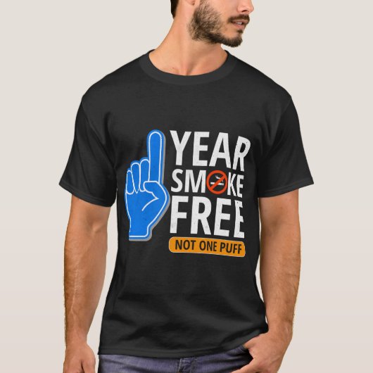 T-shirt Anniversaire sans fumée d'un an - Cessez de fumer (Devant)