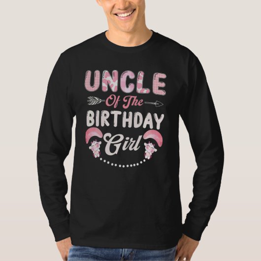 T-shirt Anniversaire Vache Oncle De L'Anniversaire Fille A (Devant)