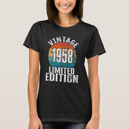 T-shirt Anniversaire Vintage 1958 Anniversaire (Devant)