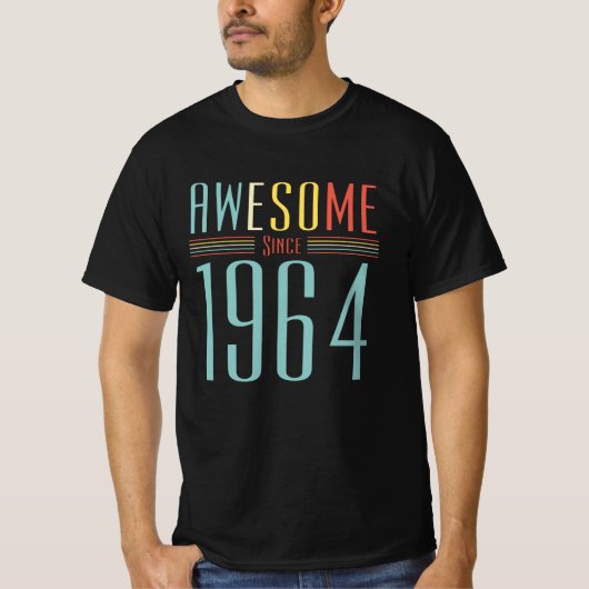 T-shirt Anniversaire Vintage 1964 (Devant)