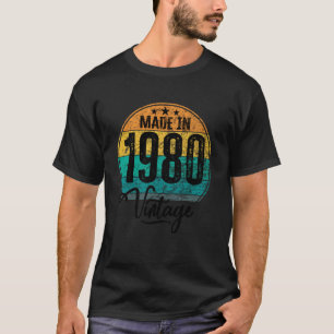 T-shirt Anniversaire Vintage Année de naissance 1980 Jour
