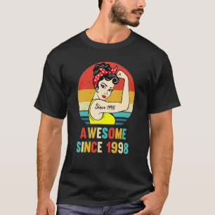 T-shirt Anniversaire vintage De 1998 Pour Les Femmes 24 An