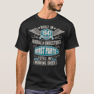 T-shirt Anniversaire vintage Né En 1947 Construit Dans Les