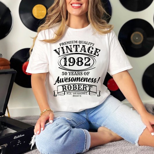 T-shirt Anniversaire Vintage Personnalisé À La Perfection
