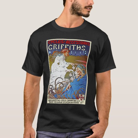 T-shirt Annonce d'affiche de bicyclette : Griffiths Cycles (Devant)