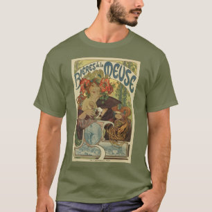 T-shirt Annonce de bière de nouveau d'art d'Alfons Mucha