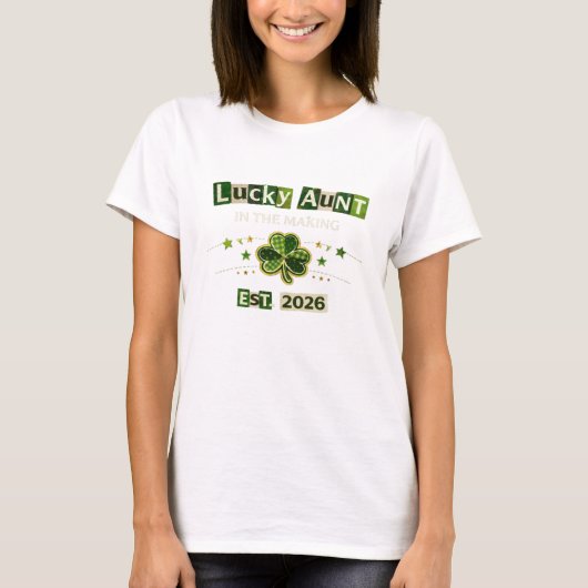 T-shirt Annonce de grossesse pour la Saint-Patrick (Devant)