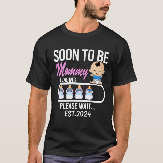 T-shirt Annonce De Grossesse Pour Que Maman Soit Bientôt M (Devant)