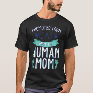 T-shirt Annonce de Grossesse Promue De Mère de Chat À Hu