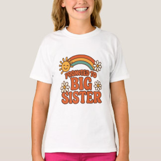 T-shirt Annonce de Nouvelle Naissance de Grande Sœur Rétro