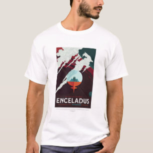 T-shirt Annonce Voyage Sci-Fi, Lune Encelade