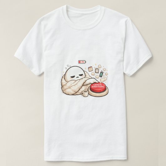 T-shirt Annuler Tout 2% de batterie (Design devant)
