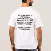 T-shirt Anonyme (Dos)