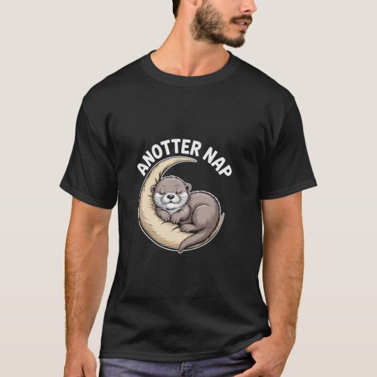 T-shirt Anotter Nap Otter Moon Sleep Fun (Devant)