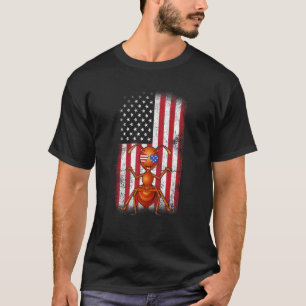T-shirt Ant American Flag Boys Girls Hommes Femmes Quatriè