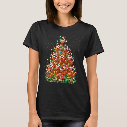 T-shirt Ant   Xmas Lights Santa Ant Christmas Tree (Devant)