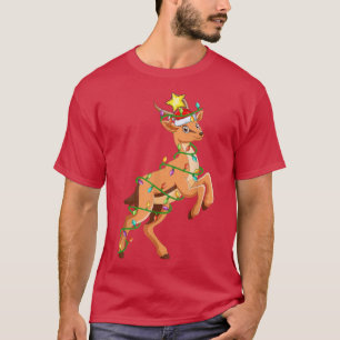 T-shirt Antelope Éclairage Xmas Arbre Correspondant Antelo