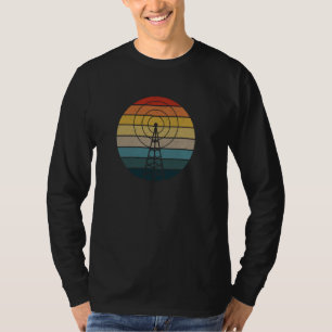T-shirt Antenne Retro Sunset HAM Radio - Amateur Radio Ope