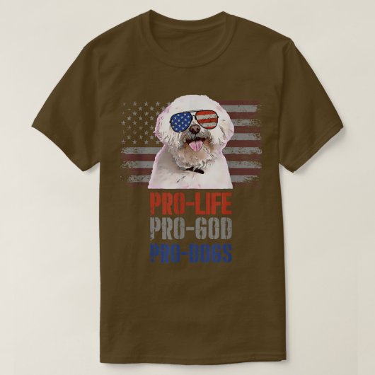 T-shirt Anti-avortement maltais Pro God Pro Chiens (Design devant)
