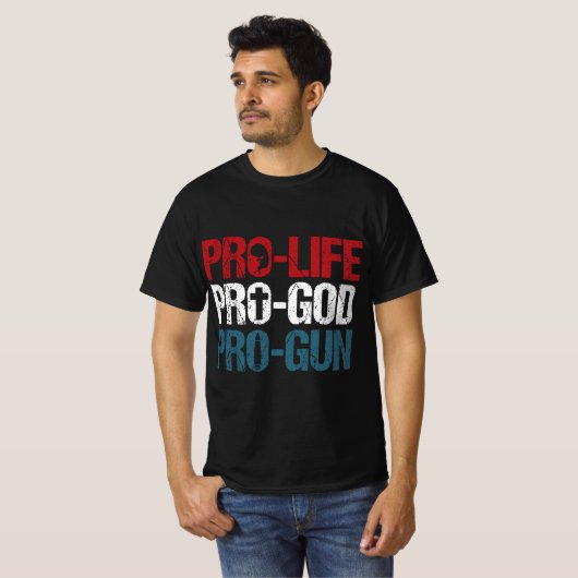 T-shirt Anti-avortement Pro God Pro Gun USA Patriot Cadeau (Devant entier)