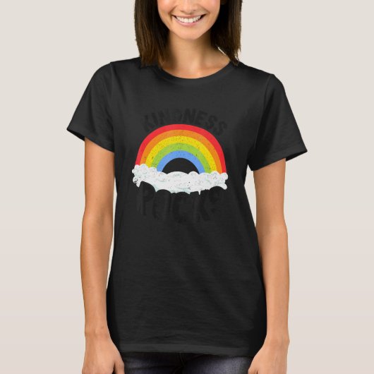 T-shirt Anti Bullying Hippie Retro Teacher Rainbow Kindnes (Devant)