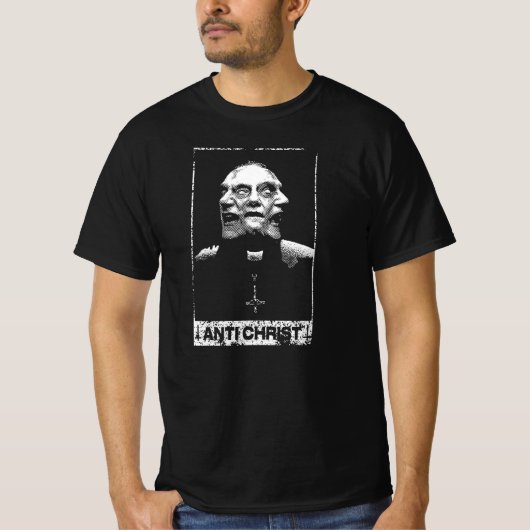 T-SHIRT ANTI-CHRIST, BRÛLER LE SATANIQUE PRIESTM TEE (Devant)