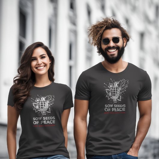 T-shirt anti-guerre | Grenade & Fleur | Arrêter la