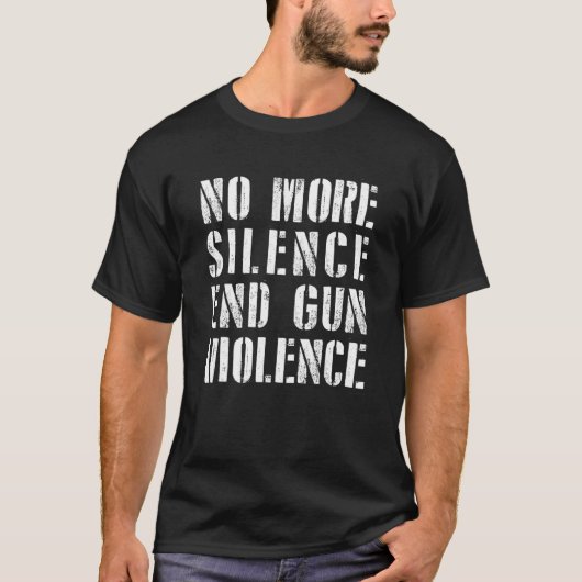 T-shirt Anti Gun Fini Silence End Gun Violence Ruban A (Devant)