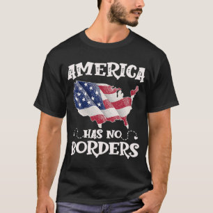 T-shirt Anti Immigration Reform America No Border USA Flag