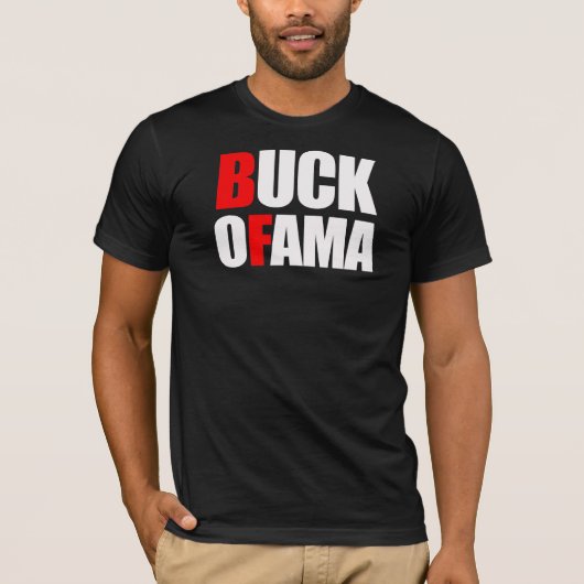 T-shirt Anti-Obama - blanc du MÂLE OFAMA 2 (Devant)